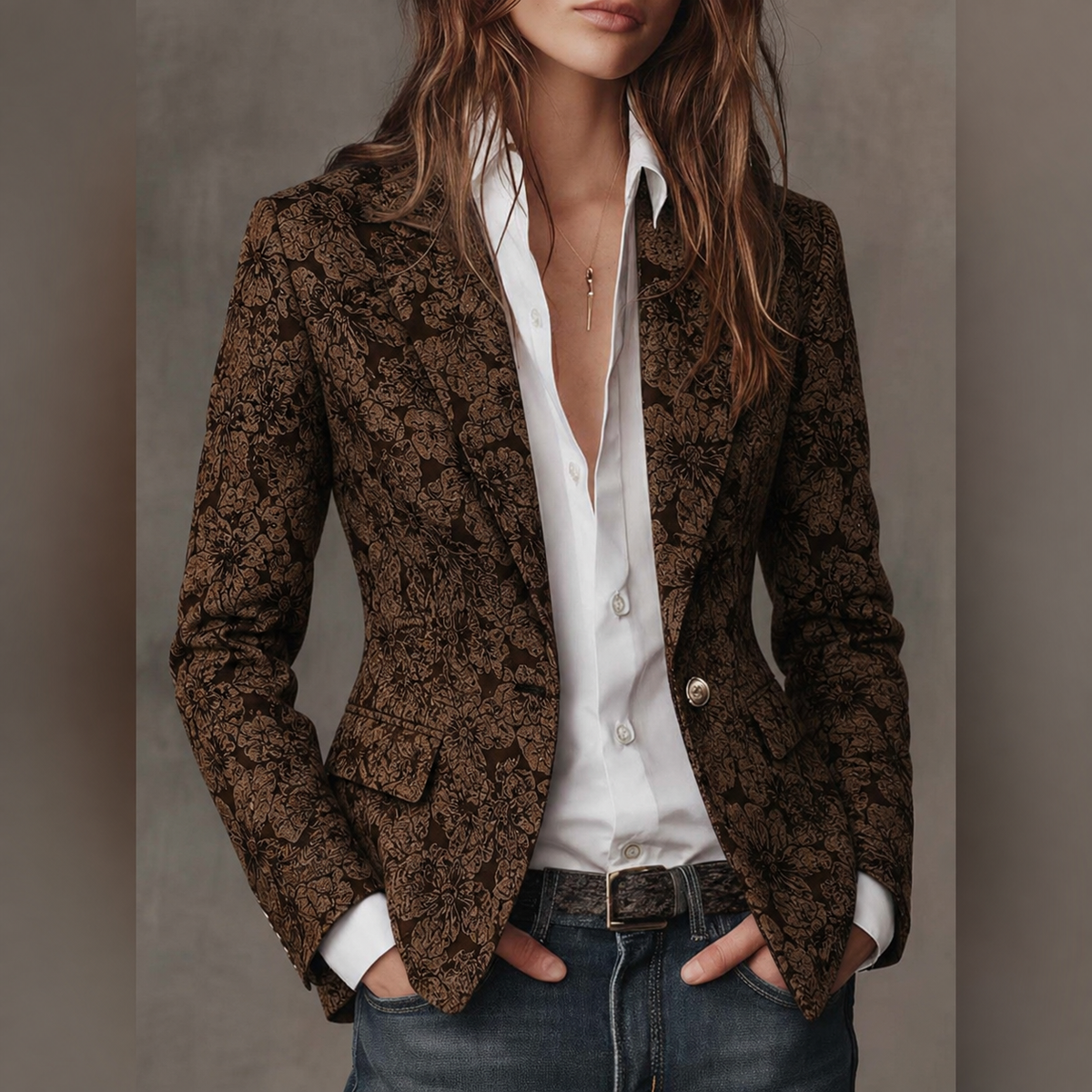 PALOMA | Blazer Jacquard Paisley Entallado