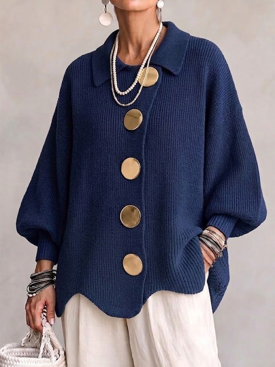 Victoire | Cárdigan oversize con grandes botones dorados